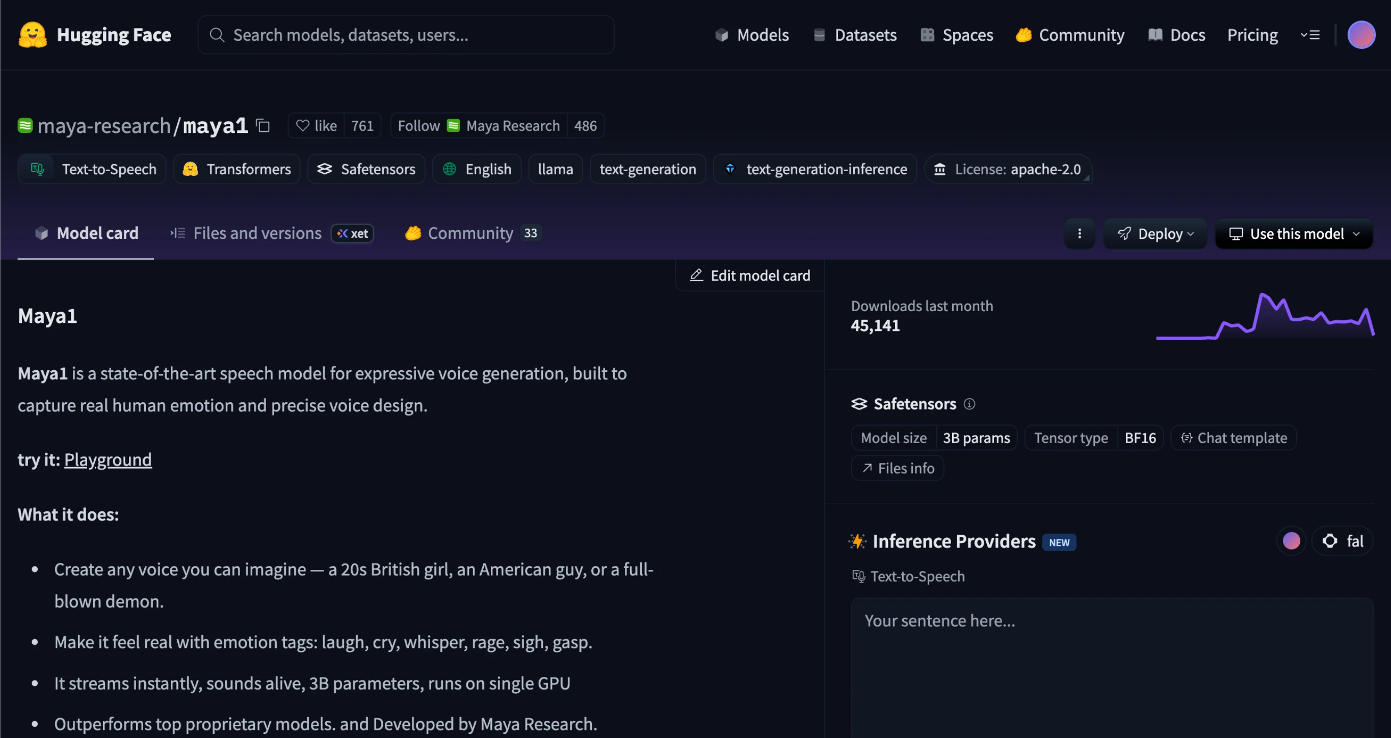 Maya1 on Hugging Face